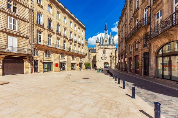 Grosse Closhe Bell Tower Ancient Clock, Bordeaux — Stock Photo, Image