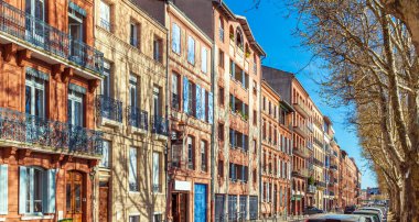 Vintage Houses from Red Bricks, Toulouse clipart