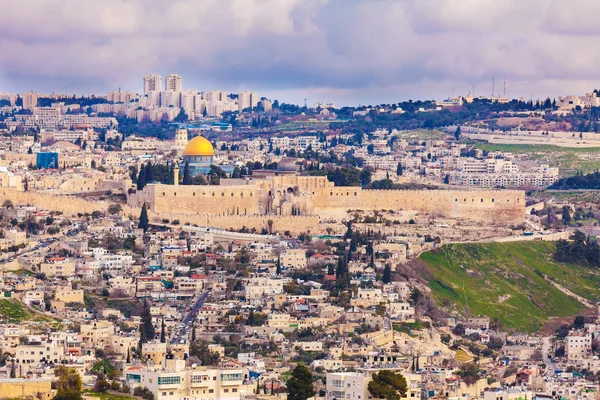 Jerusalém Cidade Velha e Monte do Templo — Fotografia de Stock