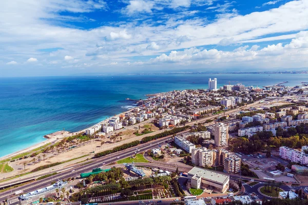 Flybilde av Haifa, Israel – stockfoto