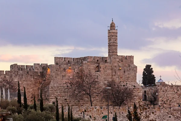 エルサレム旧市街の中の古代の城塞 — ストック写真