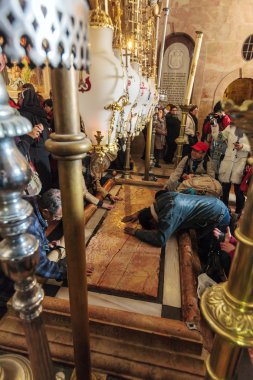 Jerusalem, İsrail - 16 Şubat 2013: Sto dua hacılar