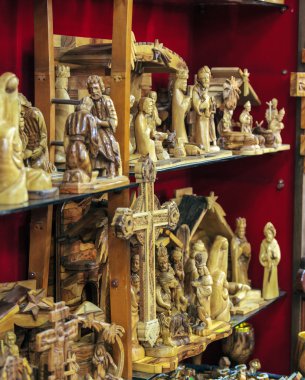 Bethlehem, İsrail - 19 Şubat 2013: Wi duvarları Hatıra shop