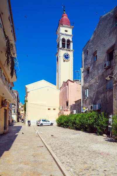 Iglesia de San Spyridon de Trimythous (1590), ciudad de Corfú — Foto de Stock