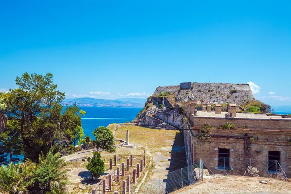 Antigua fortaleza en Kerkyra, isla de Corfú —  Fotos de Stock