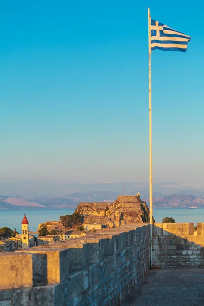 Aerial view from New fortress Kerkyra, Corfu island, Greece — Stock Photo, Image