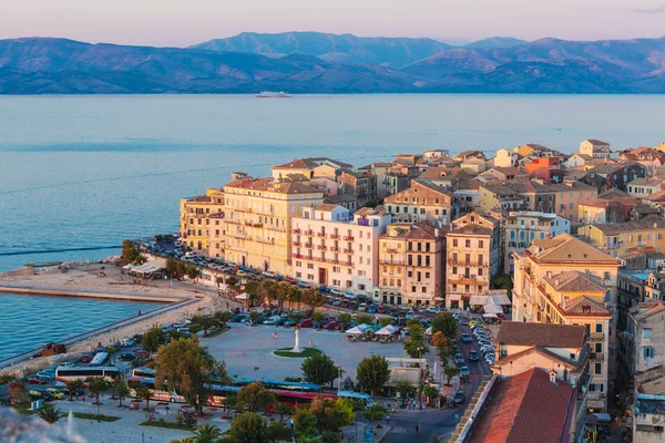 Luftaufnahme von der neuen Festung Kerkyra, Insel Korfu, Griechenland — Stockfoto