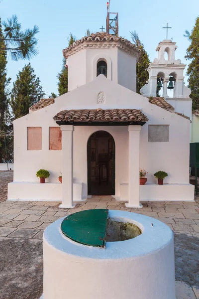 Biara di pulau Pontikonisi, Corfu, Yunani — Stok Foto