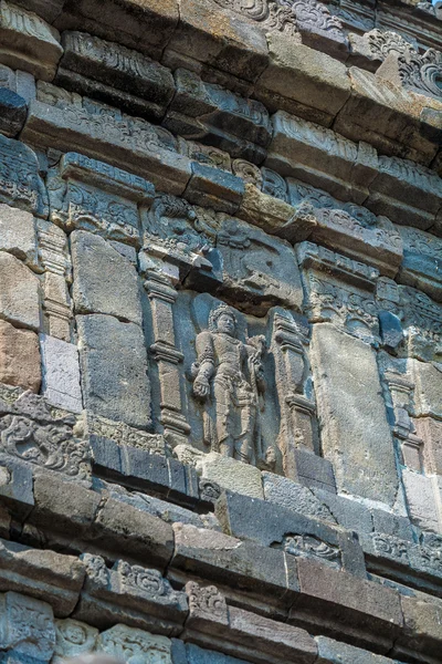 Tallado en piedra del templo hindú de Prambanan, Yogyakarta, Java — Foto de Stock