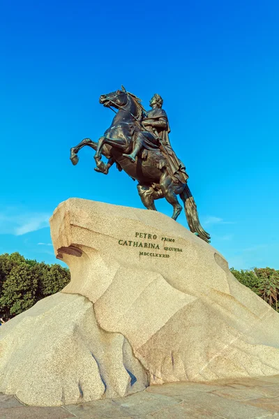 Estátua do Cavaleiro de Bronze, São Petersburgo, Rússia — Fotografia de Stock