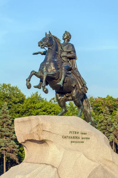 Statua Cavaliere di Bronzo, San Pietroburgo, Russia — Foto Stock