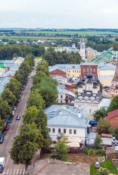 苏兹达尔市空中视图，俄罗斯的主路 — 图库照片