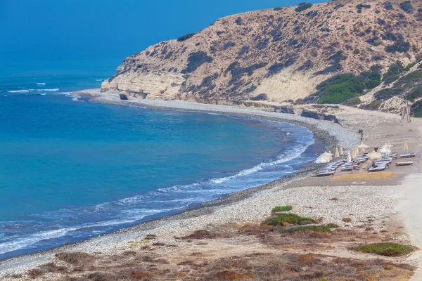 Mediterrán tengerpart közelében Paphos, Ciprus — Stock Fotó