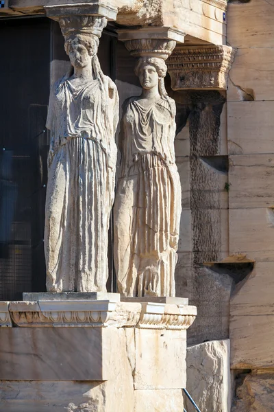 Кариатиды в Эрехтейоне, Акрополь — стоковое фото
