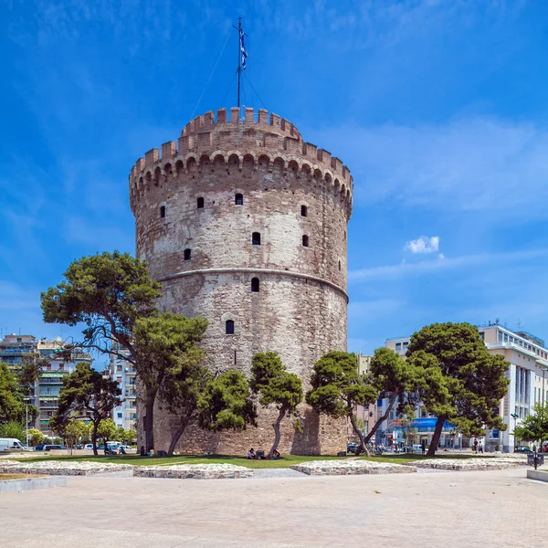 Vita tornet - Symbol för stad, Thessaloniki — Stockfoto