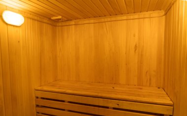 Geleneksel sauna ahşap iç 