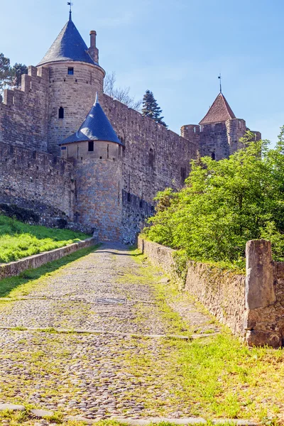 Towers of Medieval Castle, Carcassonne — Stock Photo, Image