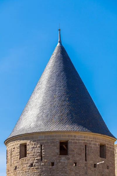 Türme der mittelalterlichen Burg, carcassonne — Stockfoto