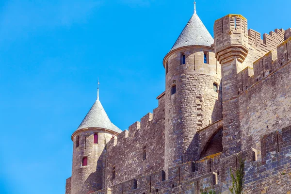 Towers of Medieval Castle, Carcassonne — Stock Photo, Image