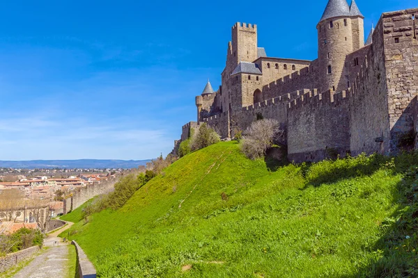 Torres do Castelo Medieval, Carcassonne — Fotografia de Stock