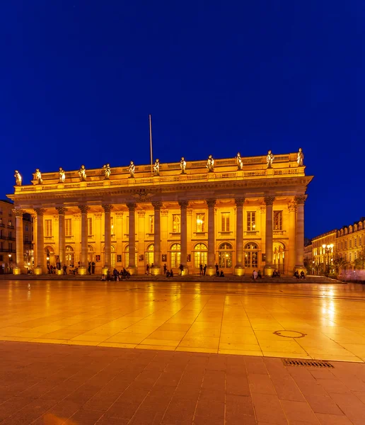 Grand Theater di notte, Bordeaux — Foto Stock