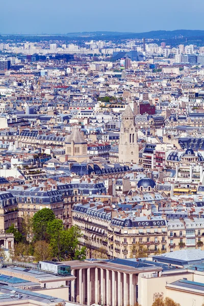 Flygfoto över Paris gator från Eiffeltornet — Stockfoto