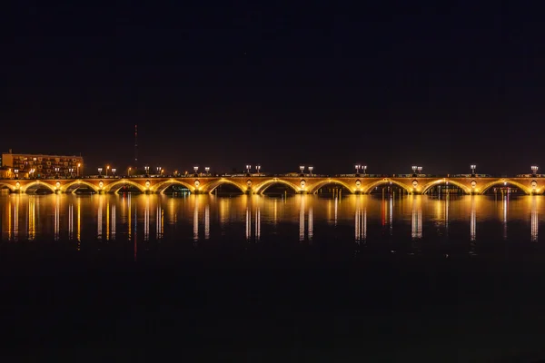 Stone Bridge across Garonne River, Bordeaux — Stock Photo, Image