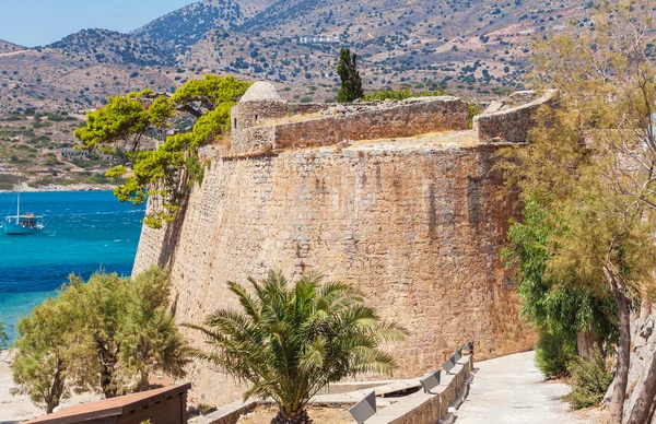 Île de Spinalonga avec forteresse médiévale, Crète — Photo