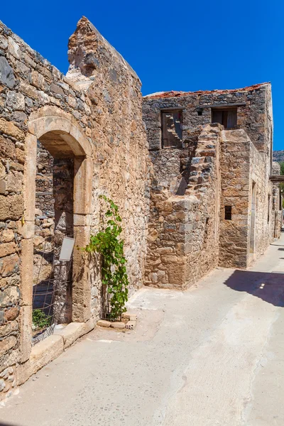 Wyspa Spinalonga z średniowiecznej twierdzy, Crete — Zdjęcie stockowe