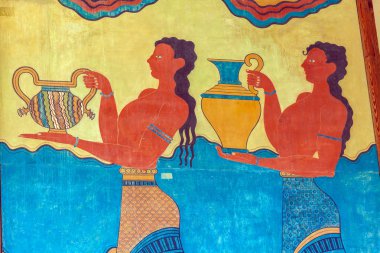 Su taşıyıcı fresk, minoan kültür, Knossos Sarayı sembolü