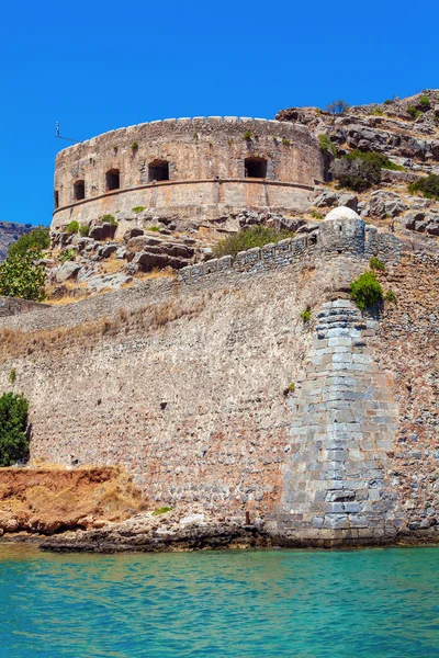 Νησί της Σπιναλόγκας με το μεσαιωνικό φρούριο, Κρήτη — Φωτογραφία Αρχείου