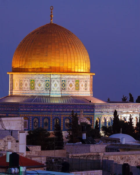 Mezquita de Al-Aqsa en la noche, Jerusalén, Israel —  Fotos de Stock