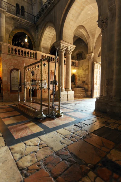 Pedra da Unção, Templo do Santo Sepulcro em Jerusalém — Fotografia de Stock