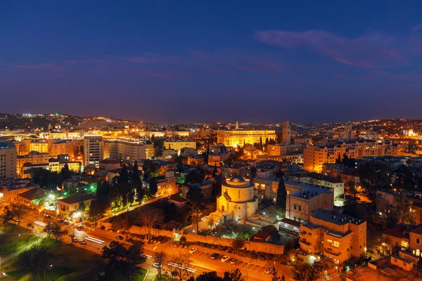 Jerusalem alte stadt bei nacht, israel — Stockfoto