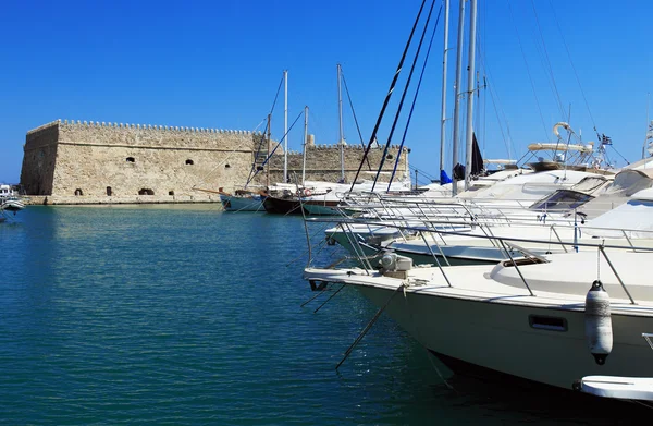 Heraklion port i fortecę, Crete — Zdjęcie stockowe