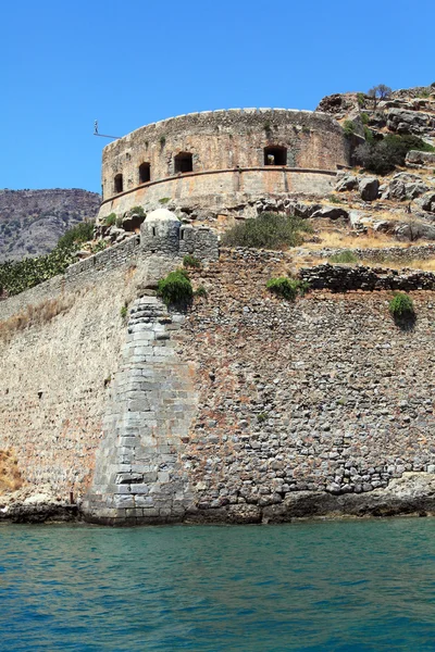 Spinalonga ö med medeltida fästning, Crete — Stockfoto