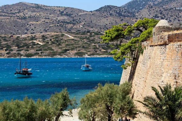 Île de Spinalonga avec forteresse médiévale, Crète — Photo