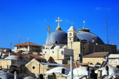 Kutsal eski şehri çatılar Chirch Dome, Jerusalem türbe 