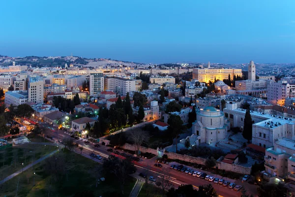 Παλιά πόλη της Ιερουσαλήμ το βράδυ, Ισραήλ — Φωτογραφία Αρχείου