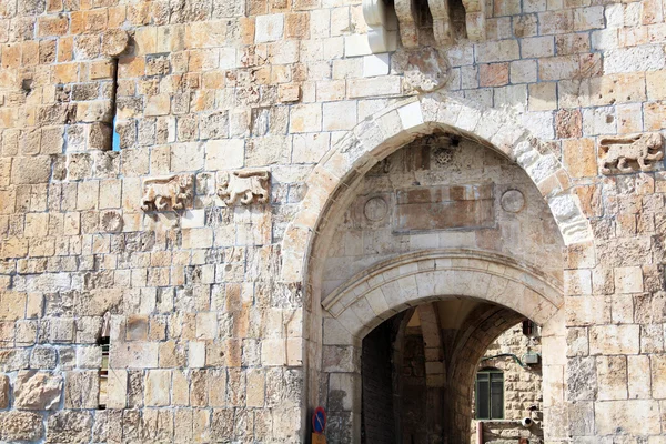 Lion Gate, oude stadsmuur, Jeruzalem — Stockfoto