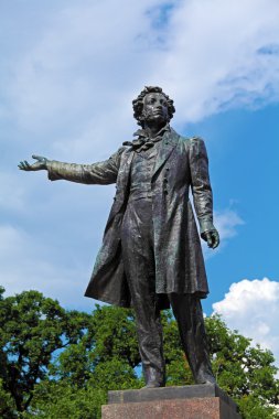Ünlü şair Aleksandr Puşkin heykel, Saint Petersburg