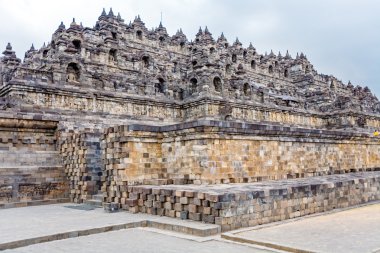 Borobudur Budist tapınağı taş oyma, Magelang, Java ile