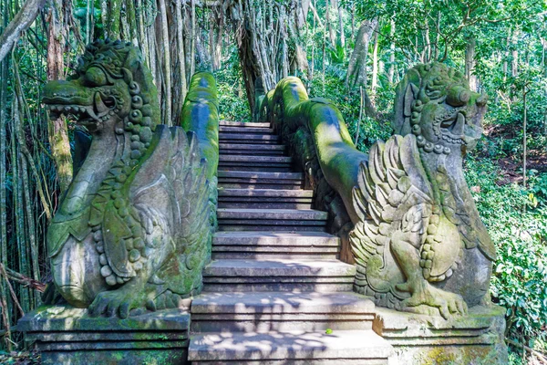 Temple ladder in Monkey forest, Ubud, Bali — Stock Photo, Image