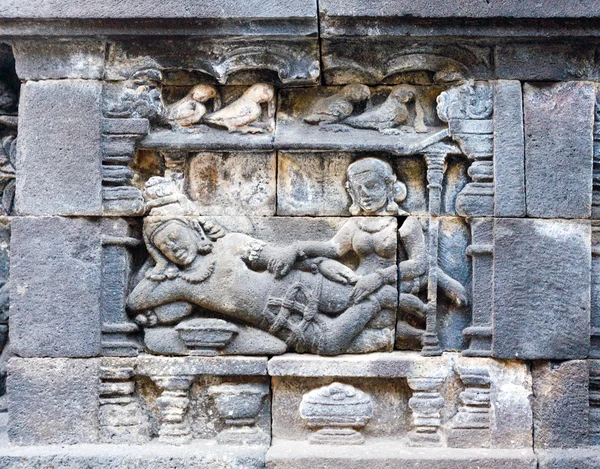 Borobudur Buddhist temple with Stone Carving, Magelang,  Java — Stock Photo, Image