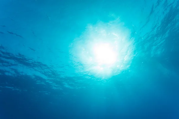 Unterwasserszene mit Sonnenstrahlen — Stockfoto