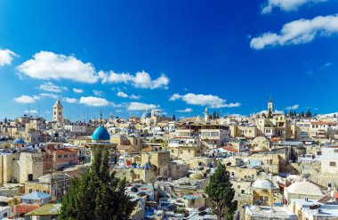 Kutsal Kabir Kilisesi kubbe, Jerusalem eski şehri çatılar