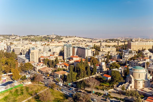 Letecký pohled na Jeruzalém před západem slunce — Stock fotografie