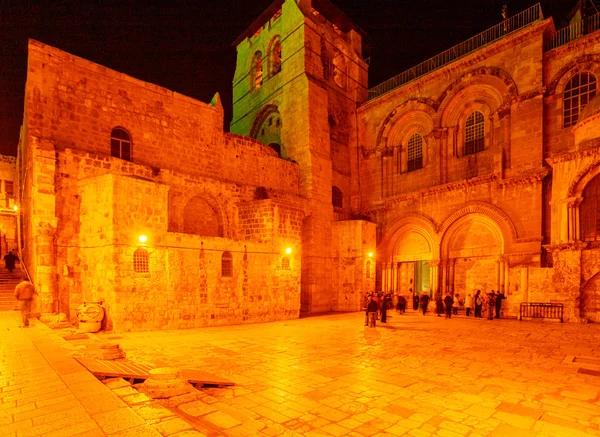 Katedrála svatého hrobu v noci, Jeruzalém — Stock fotografie