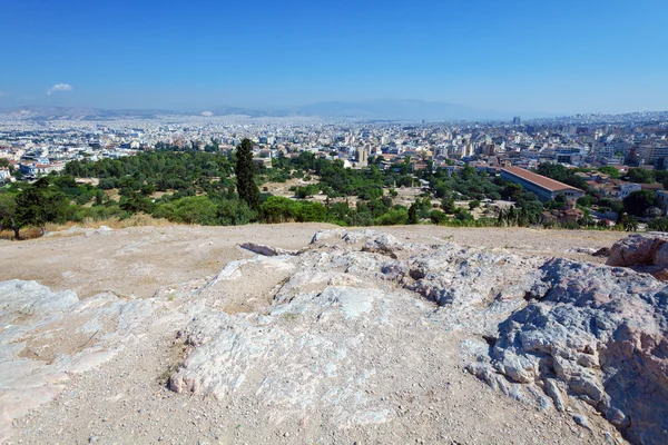 Luchtfoto op Athene van de Acropolis — Stockfoto