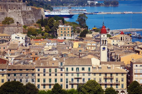 Aerial view from Old fortress on the city with  New Fortress, Ke — Stock Photo, Image